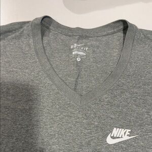 Nike Heather Gray Dri-FIT V-Neck Tee